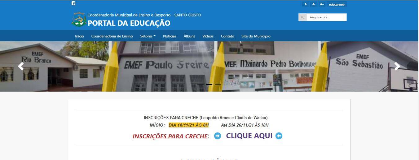 INSCRIÇÕES PARA CRECHE